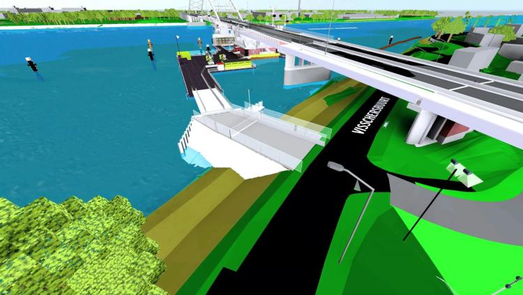 Gebr. De Koning, Mobilis, Croonwolter&dros en Rijkswaterstaat openen bouwplaats voor onderdeel Papendrechtsebrug tijdens Dag van de Bouw
