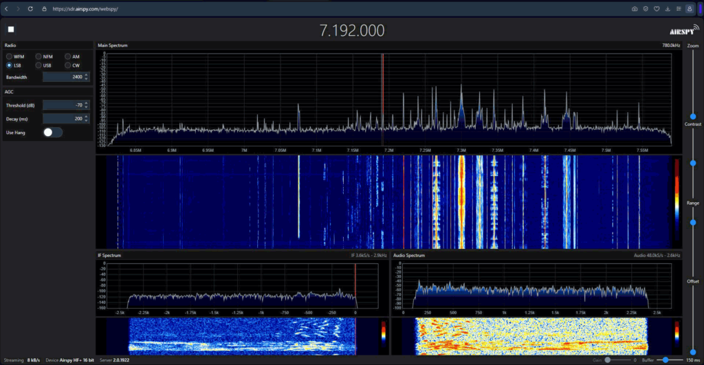 Airspy WebSpy: A High Performance Web UI Client for Airspy SDRs