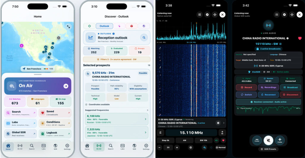 DXLens: An iOS App Combining Shortwave Schedules, Propagation Data and Public SDRs