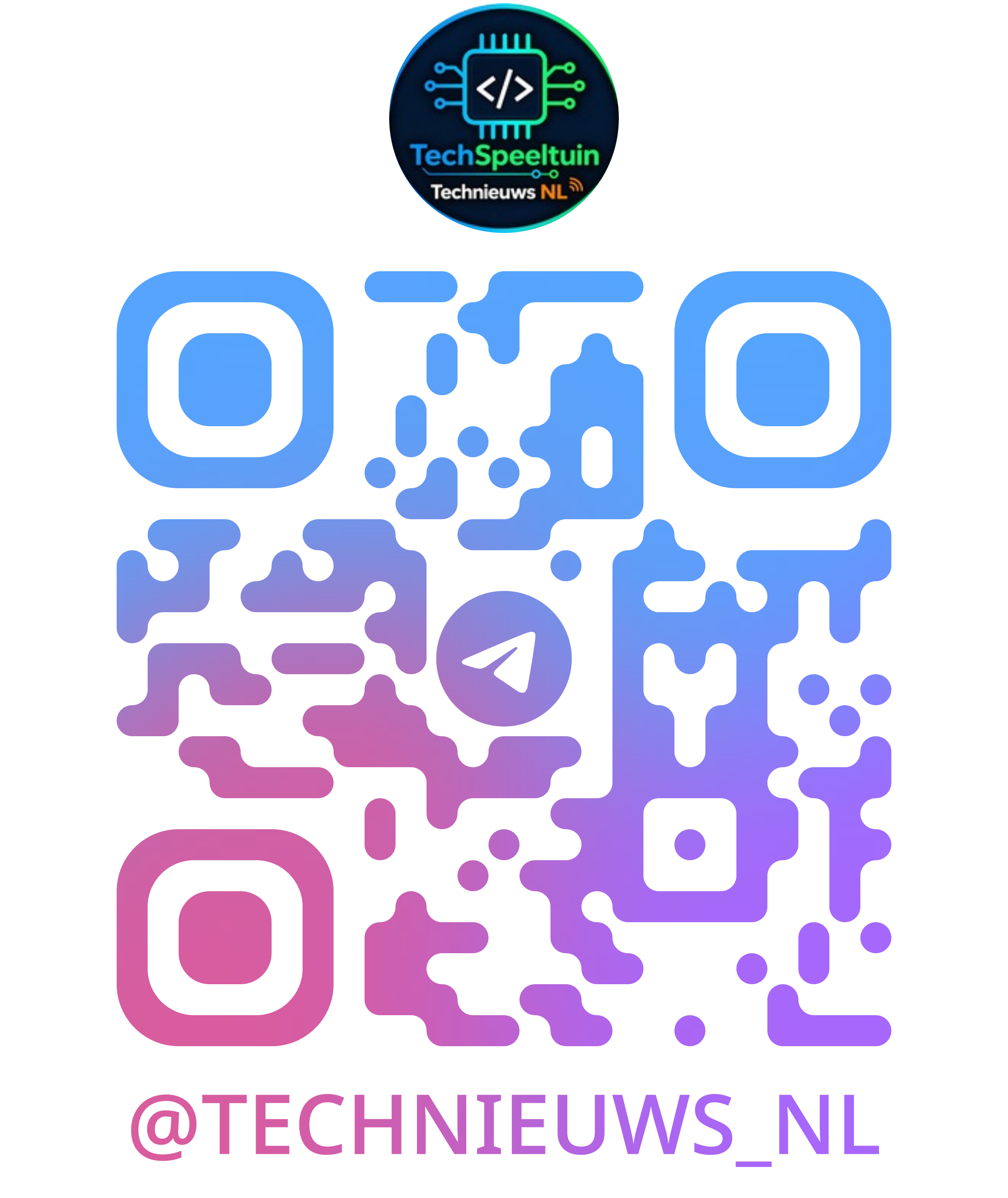 QR-code naar het Telegram-kanaal @technieuws_nl